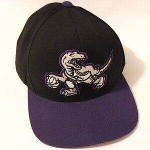 Raptors Old Logo Mitchell And Ness Snapback White Black Purple Under Brim - New
